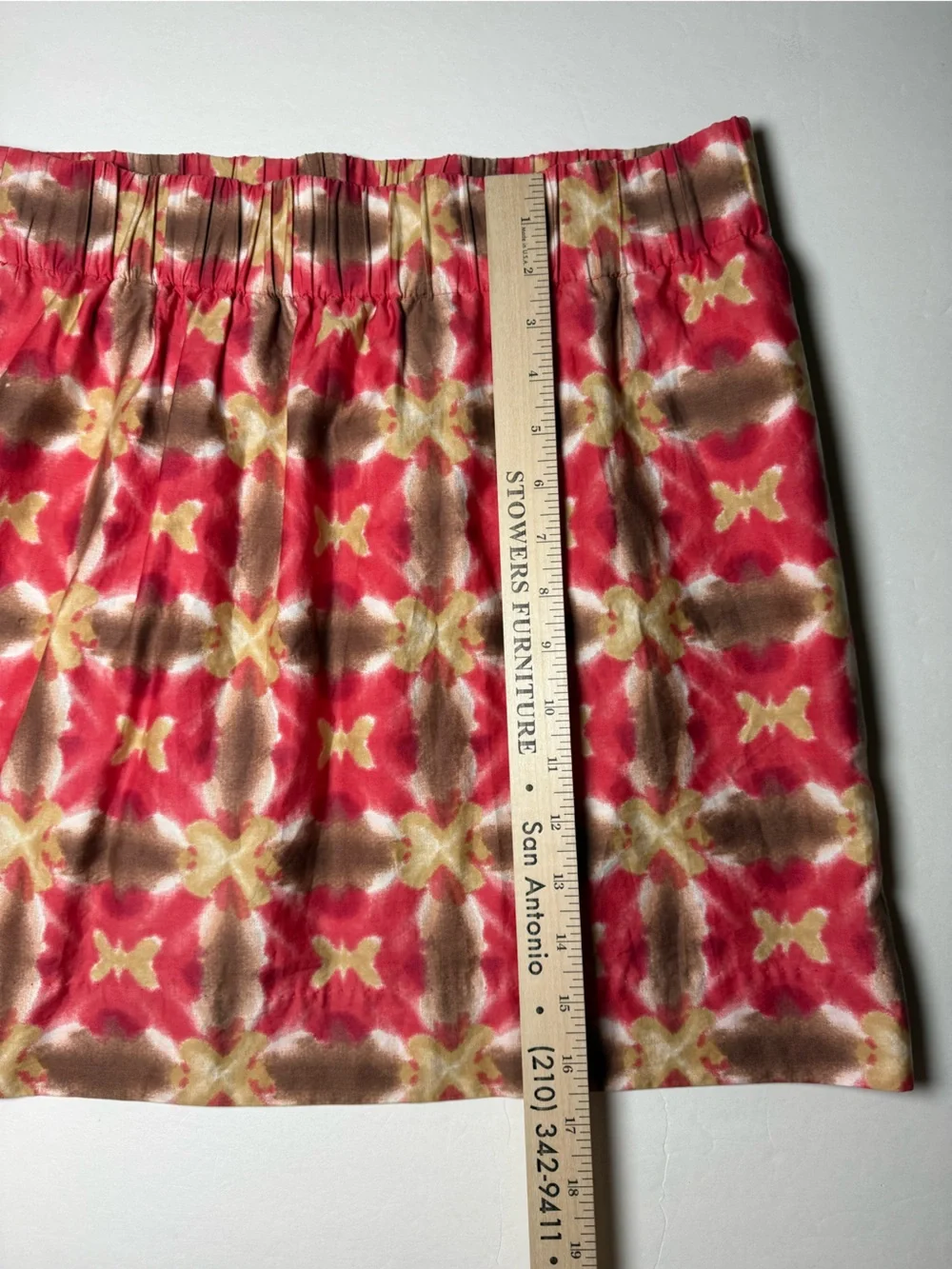 J Crew Size 2 lkat print Pull on mini Skirt with pockets.  100% cotton fabric